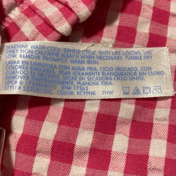 Pink Gingham Seersucker Shorts | Drawstring Waist | Size XL (16-18) | 9” Inseam - Picture 6 of 10